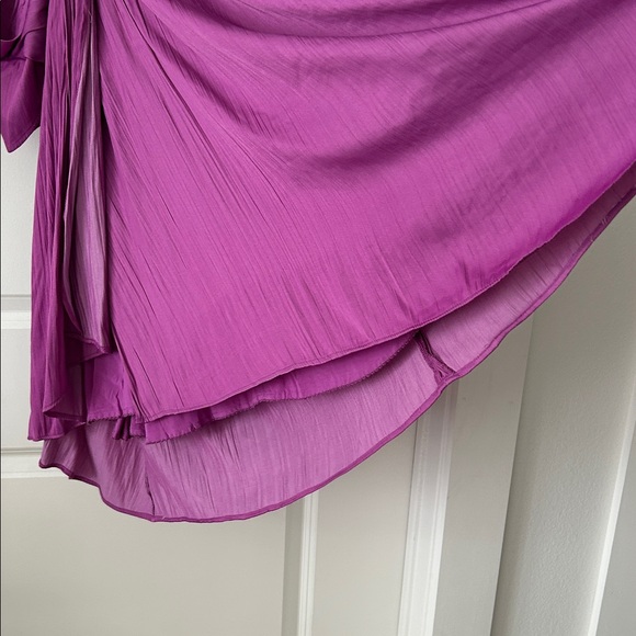 Anthropologie Deep V-Neck Vibrant Purple Dress NWT - Picture 6 of 13